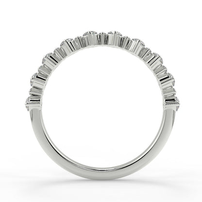0.64 TCW Round Moissanite Cluster Style Wedding Band - farrellouise