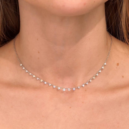 1.09TCW Round Moissanite Drip Necklace - farrellouise