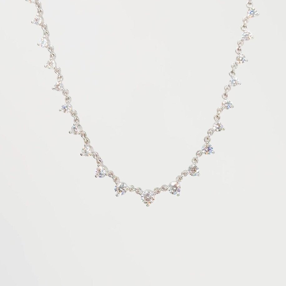 1.09TCW Round Moissanite Drip Necklace - farrellouise