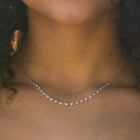 1.09TCW Round Moissanite Drip Necklace - farrellouise