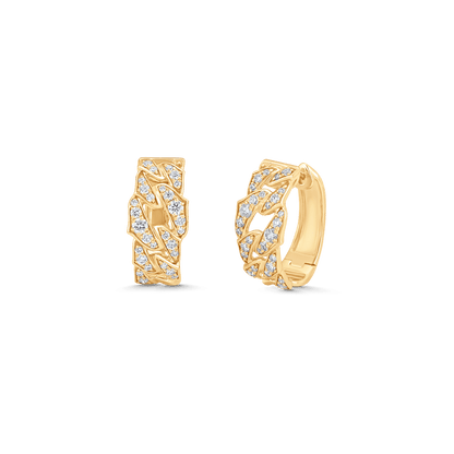 1.13 TCW Round Moissanite Diamond Link Huggie Earrings - farrellouise