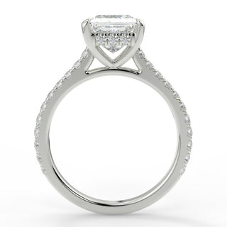 1.35 CT Princess Moissanite Hidden Halo Pave Setting Engagement Ring - farrellouise