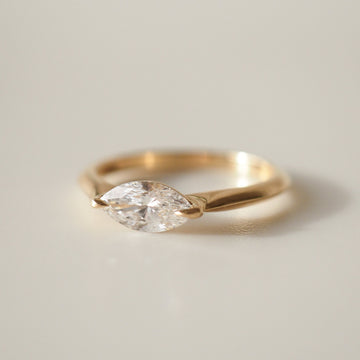 Megan - Marquise Cut Lab Diamond East-West Engagement Ring