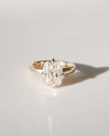 Merle - Old Mine Cushion Lab Diamond Solitaire Engagement Ring