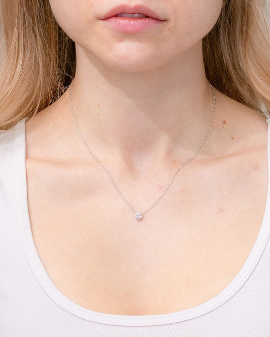 0.14TCW Round Moissanite Halo Necklace - farrellouise