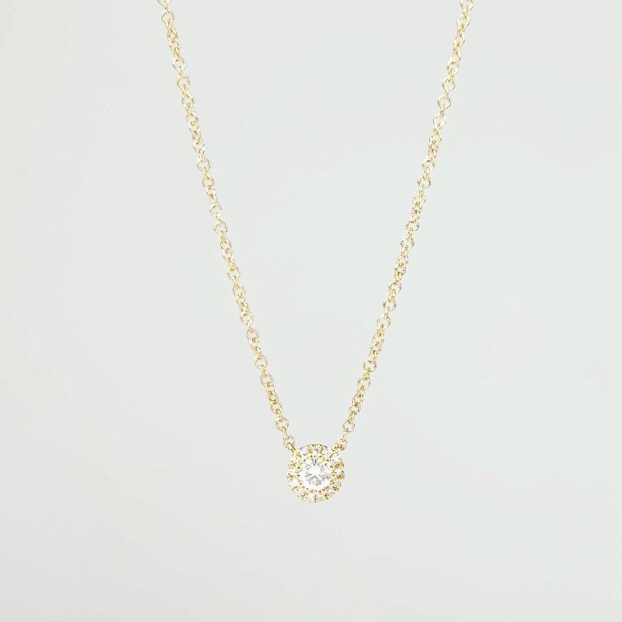 0.14TCW Round Moissanite Halo Necklace - farrellouise