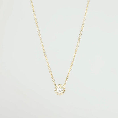 0.14TCW Round Moissanite Halo Necklace - farrellouise