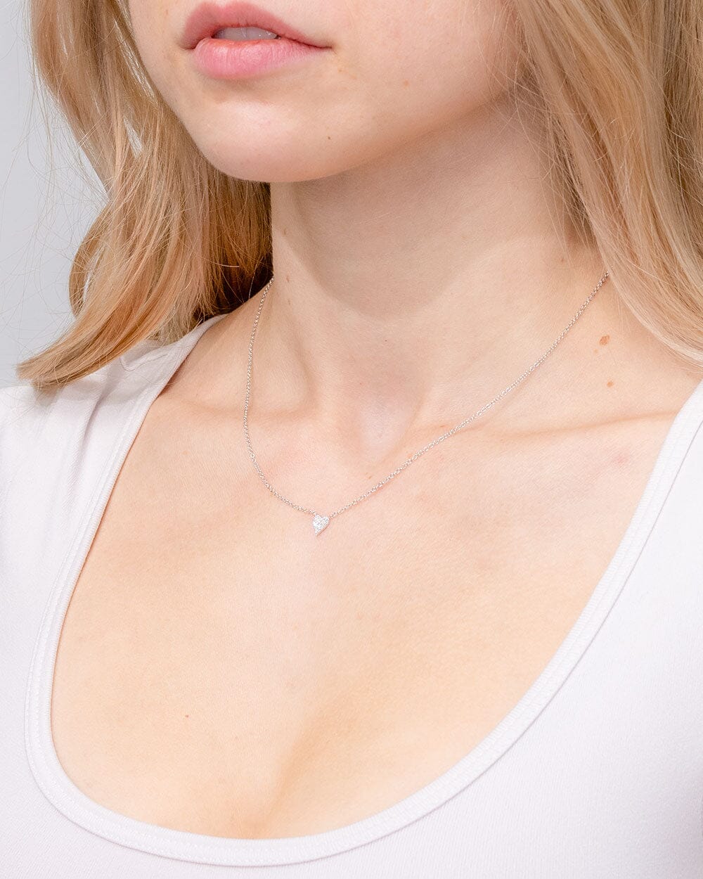 0.05TCW Round Moissanite Heart Necklace - farrellouise