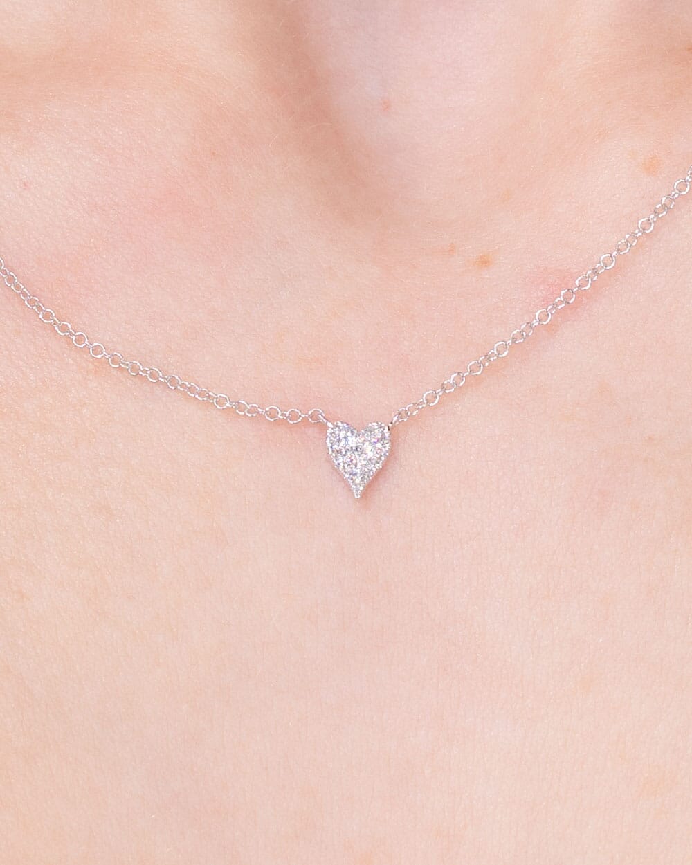 0.05TCW Round Moissanite Heart Necklace - farrellouise