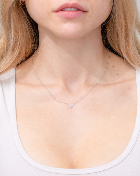 0.05TCW Round Moissanite Heart Necklace - farrellouise