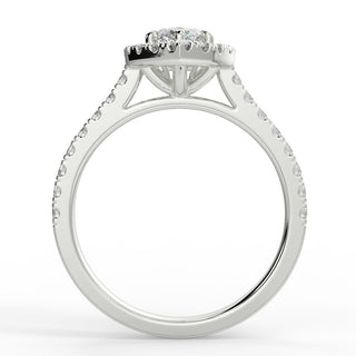 0.90 CT Marquise Moissanite Halo Engagement Ring - farrellouise