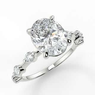 1.91 CT Oval Moissanite Dainty Pave Setting Engagement Ring - farrellouise