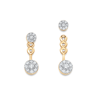 0.52 TCW Round Moissanite Diamond Ear Jacket Earrings - farrellouise