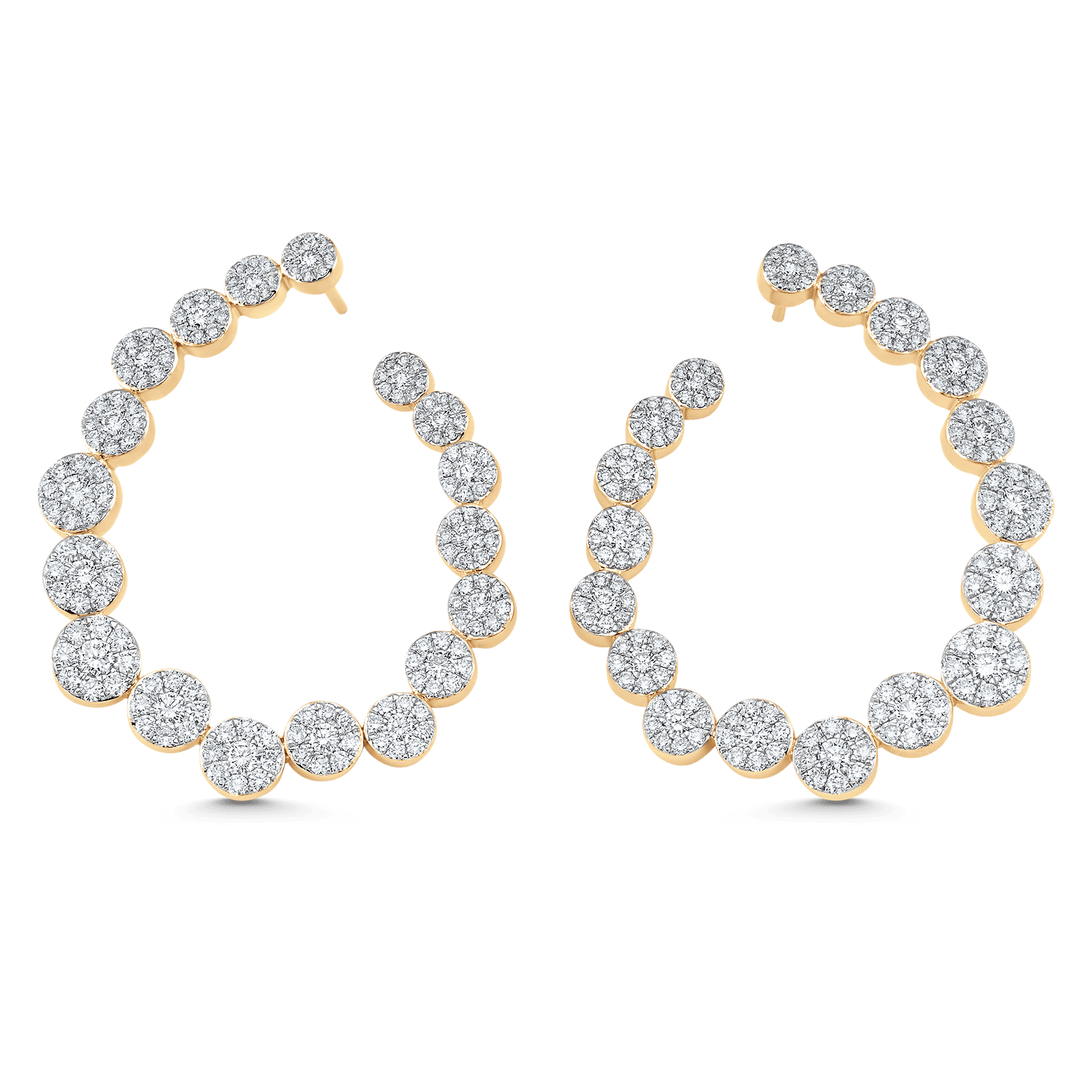 3.59 TCW Round Moissanite Diamond Hoop Earrings - farrellouise