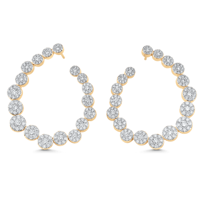 3.59 TCW Round Moissanite Diamond Hoop Earrings - farrellouise