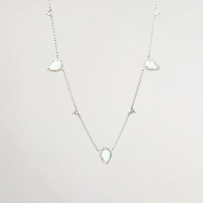1.59TCW Pear Moissanite Drip Necklace - farrellouise