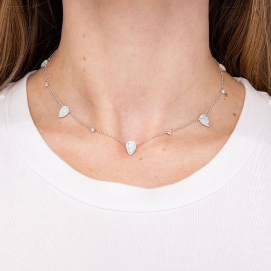 1.59TCW Pear Moissanite Drip Necklace - farrellouise