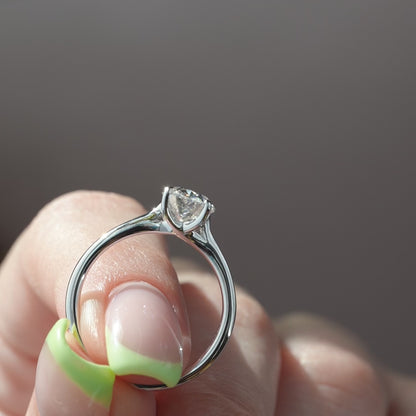 2.0 CT Oval Lab Grown Solitaire Engagement Ring