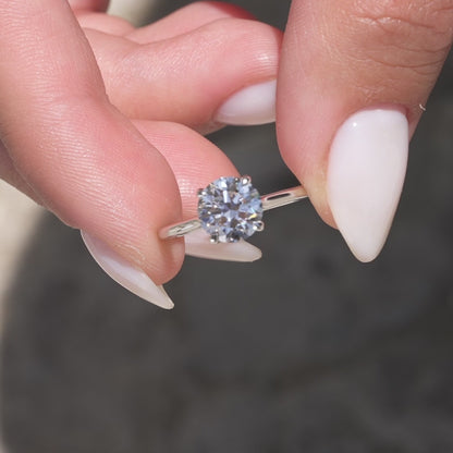 2.50 CT Round Lab Grown Solitaire Engagement Ring
