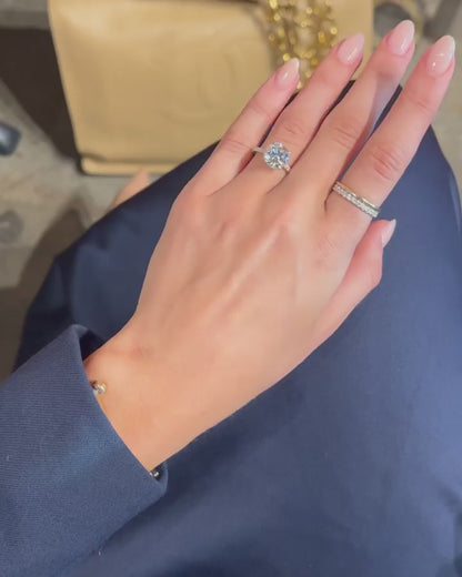 2.75 CT Round Solitaire Pave Moissanite Engagement Ring