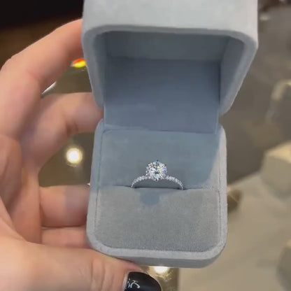 1.20 CT Round Moissanite Pave Setting Engagement Ring