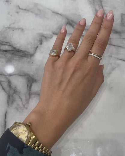 3.10 CT Oval Cluster Moissanite Engagement Ring
