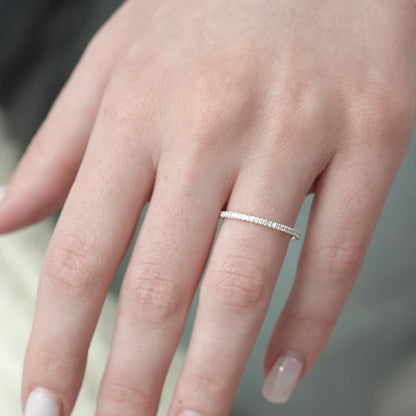 0.15 TCW Round Moissanite Full Eternity Wedding Band