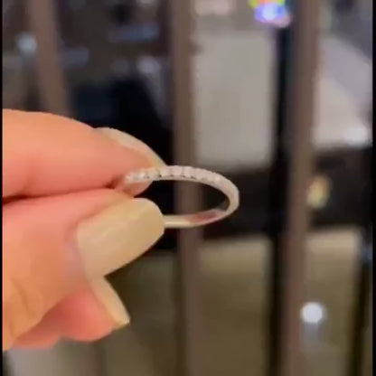 0.25 TCW Round Moissanite Half Eternity Wedding Band