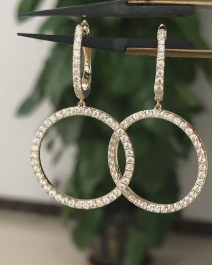 0.66 TCW Round Cut Moissanite Hoop Earrings