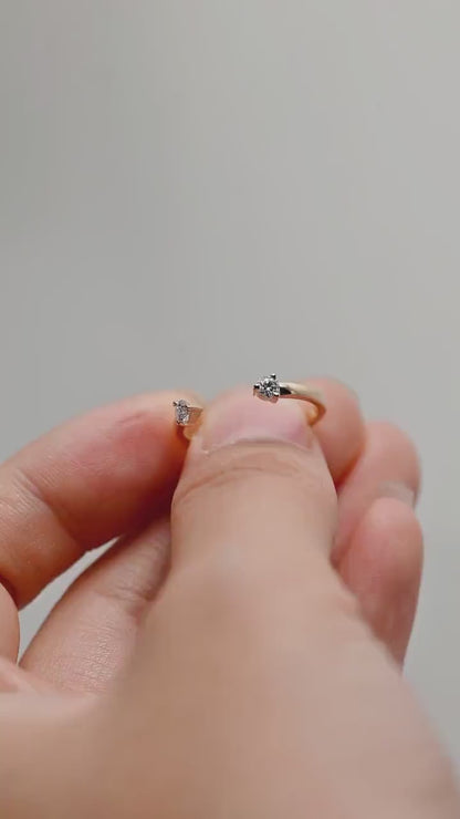 0.11 TCW Round Moissanite Open Wedding Band