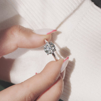 3.0 CT Round Lab Grown Hidden Halo Engagement Ring
