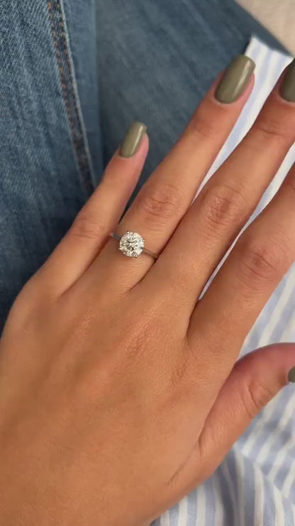 1.50 CT Round Moissanite Solitaire Engagement Ring