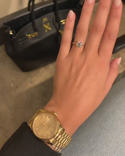 1.25 CT Round Cut Solitaire Moissanite Engagement Ring