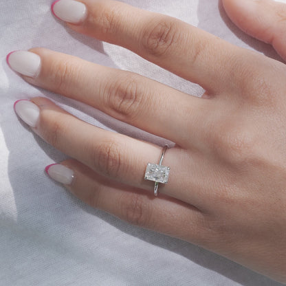 2.0 CT Radiant Lab Grown Solitaire Engagement Ring
