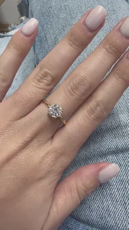 1.30 CT Round Moissanite Solitaire Engagement Ring
