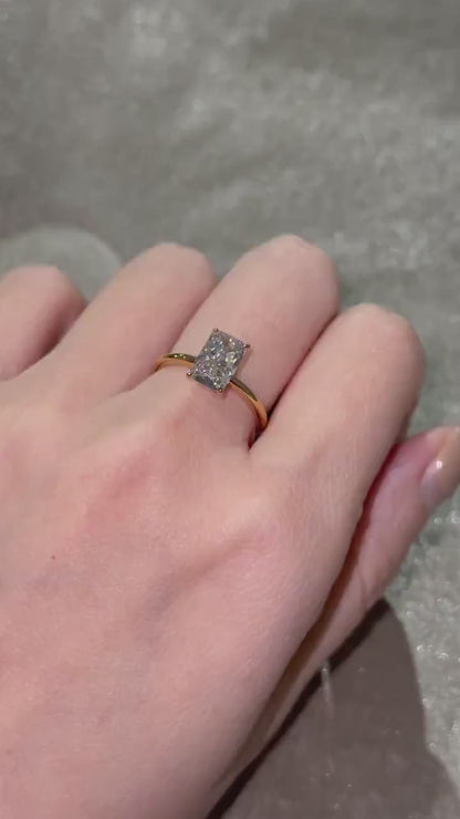 1.70 CT Radiant Moissanite Solitaire Engagement Ring