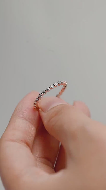0.80 TCW Round Moissanite Full Eternity Wedding Band