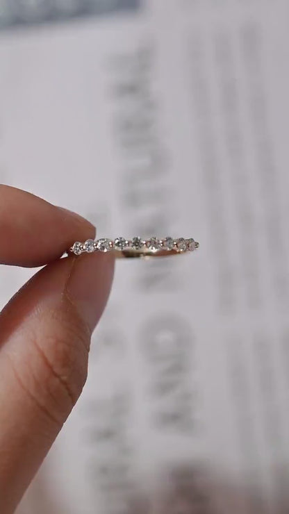0.28 TCW Round Moissanite Minimalist Wedding Band