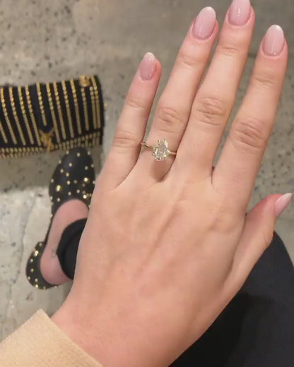 2.0 CT Pear Solitaire Moissanite Engagement Ring