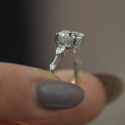 1.50 CT Round Lab Grown Hidden Halo Engagement Ring