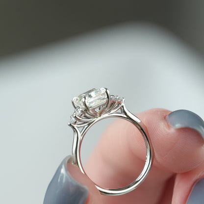 2.0 CT Radiant Lab Grown Cluster Engagement Ring