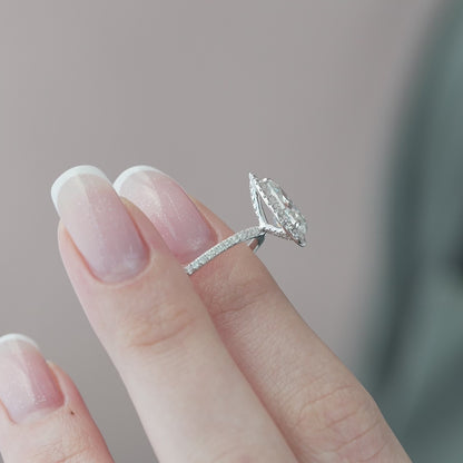 1.50 CT Pear Lab Grown Halo Engagement Ring