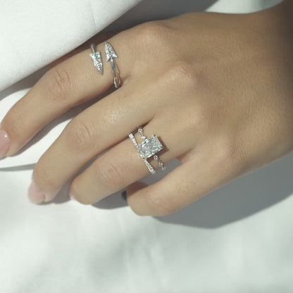 2.50 CT Radiant Lab Grown Dainty Pave Setting Engagement Ring