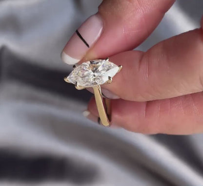 1.50 CT Marquise Moissanite Solitaire Engagement Ring