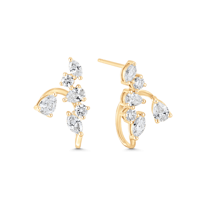 1.34 TCW Pear, Round & Marquise Moissanite Diamond Ear Jacket Earrings - farrellouise