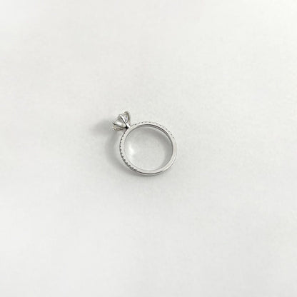 1.20 CT Round Moissanite Pave Setting Engagement Ring - farrellouise