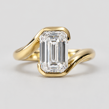 Rachel - Emerald Cut Lab Diamond Rapture Solitaire Engagement Ring