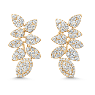 3.76 TCW Round Moissanite Diamond Cluster Earrings - farrellouise