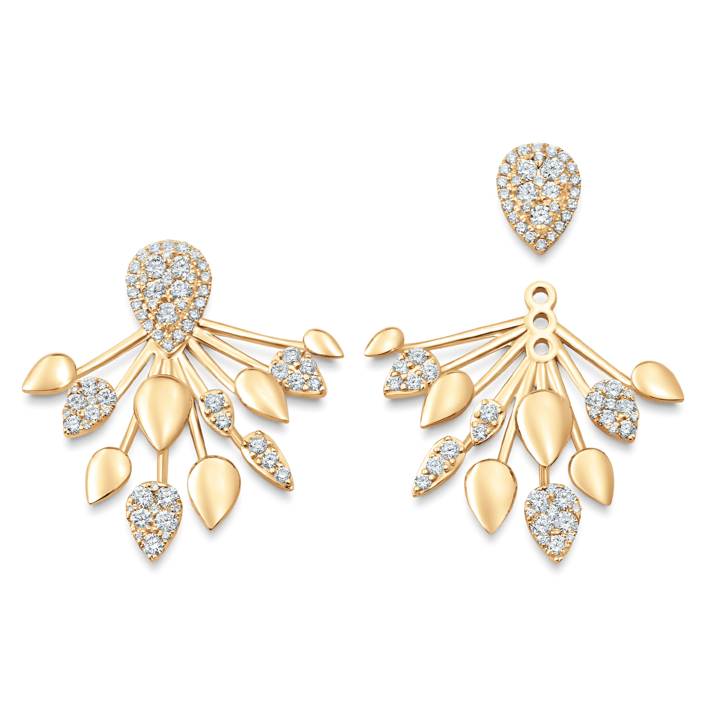 1.92 TCW Round Moissanite Diamond Ear Jacket Earrings - farrellouise