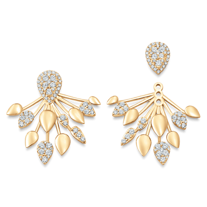 1.92 TCW Round Moissanite Diamond Ear Jacket Earrings - farrellouise